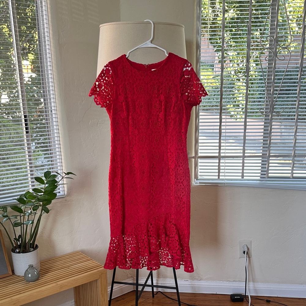 Elegant Eliza J Red Lace Dress Size 6